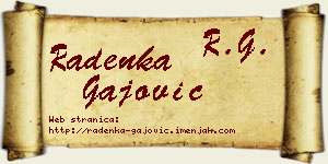 Radenka Gajović vizit kartica